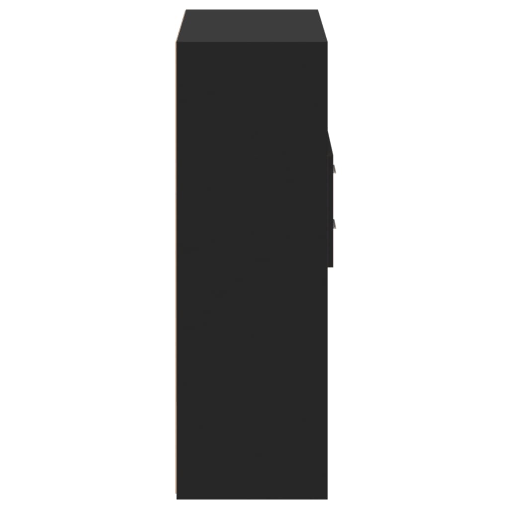 Highboard Black 80x42.5x124 cm Engineered Wood